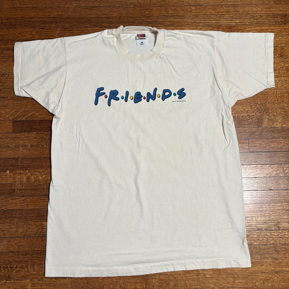 Vintage Friends TV‎ Logo T-Shirt Fruit of the Loom Heavy Cotton USA Made Size XL